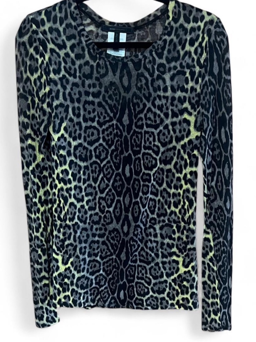 BCBG MAXAZRIA leopard print long sleeve M